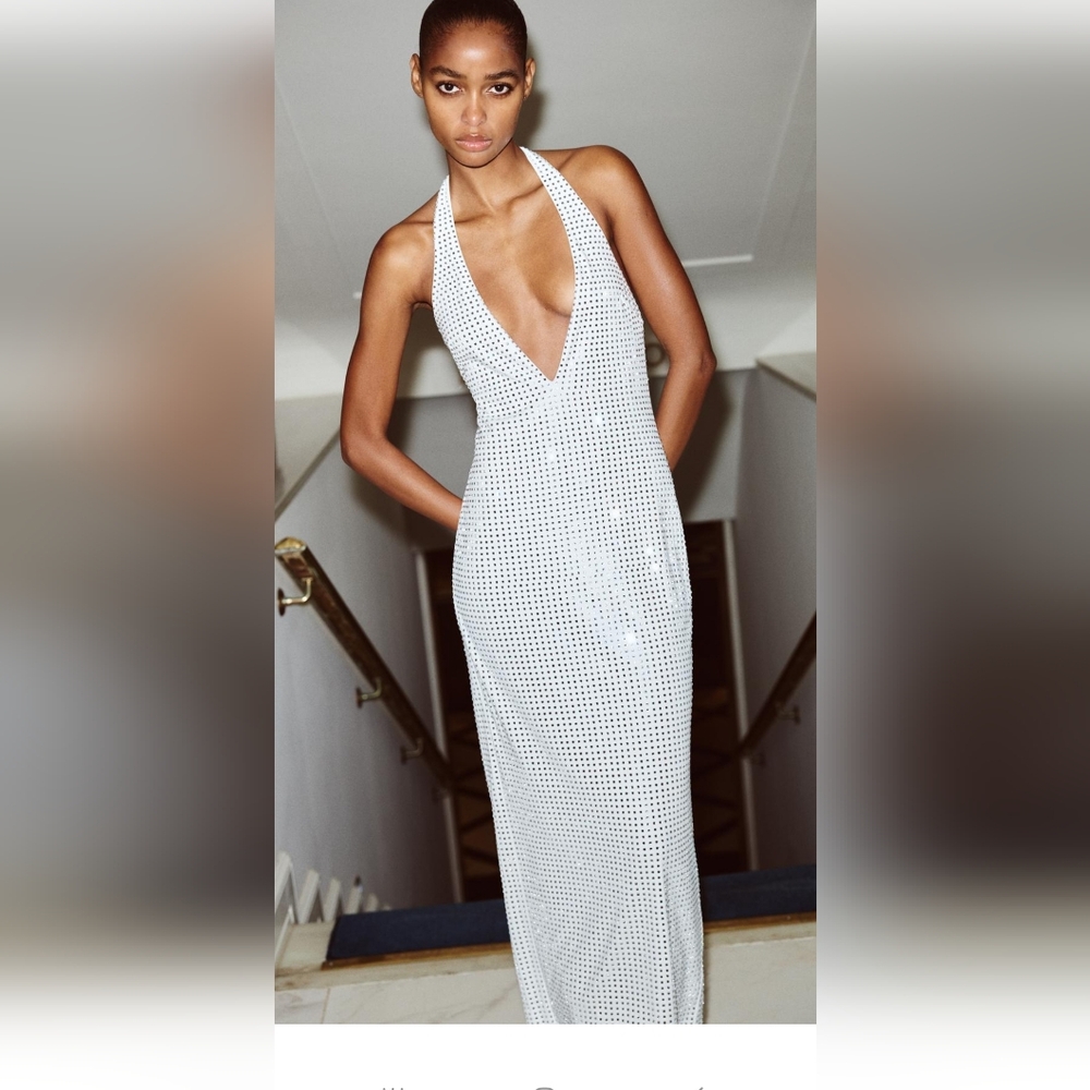 BNWT! Zara mirror halter dress